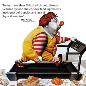 Fast food clown on a treadmill