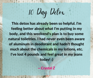 10 Day Detox Testimonial - crystal Z